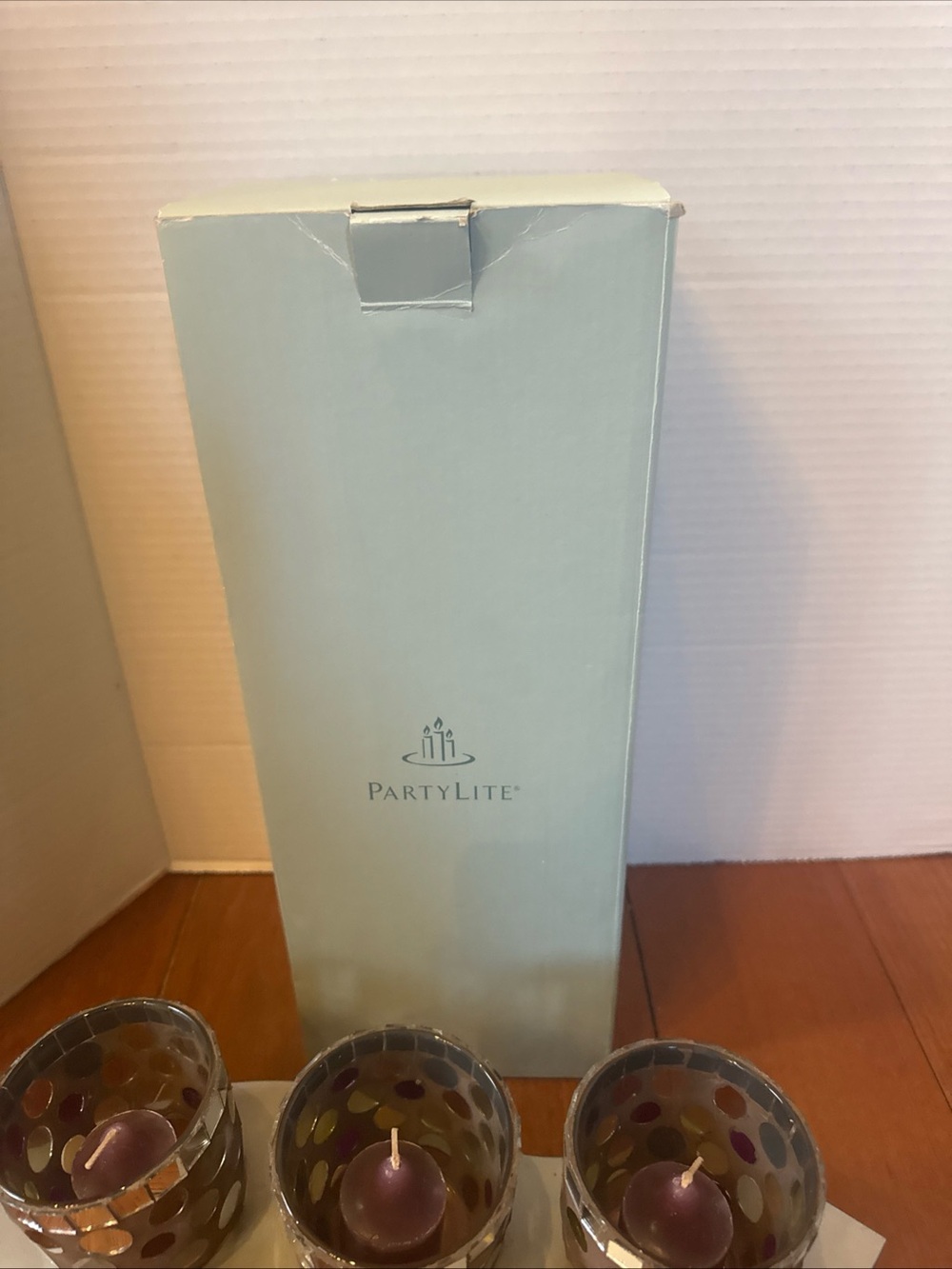 VTG retired PartyLite Miranova mosaic centerpiece Candle Holder model P90794 - Picture 14 of 15